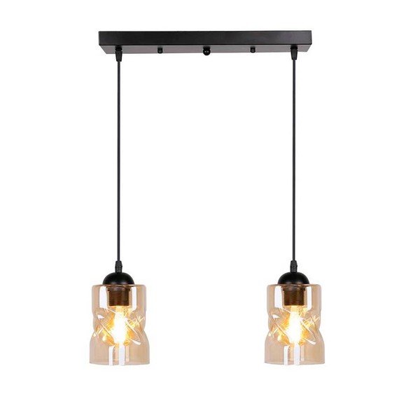 Lampada a sospensione nera con paralume in vetro 10x44 cm Felis - Candellux Lighting-image-2