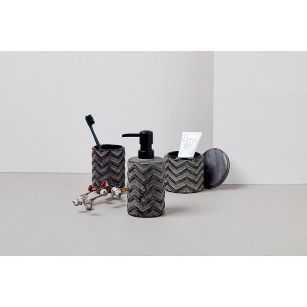 Bicchiere per spazzolino da denti dipinto a mano grigio scuro Mantua - Wenko-image-4