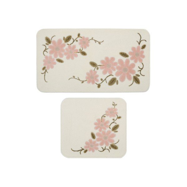 Sada 2 koupelnových předložek Confetti Bathmats Margherita White