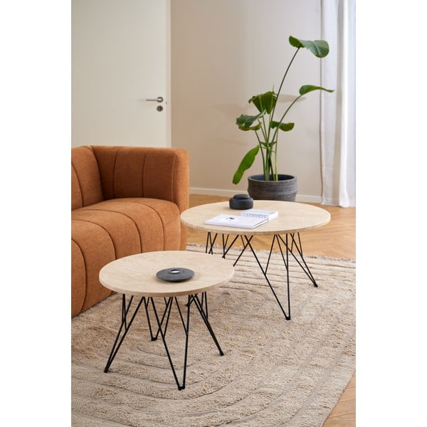 Tavolino rotondo con piano in marmo ø 55 cm Prunus - Actona-image-1