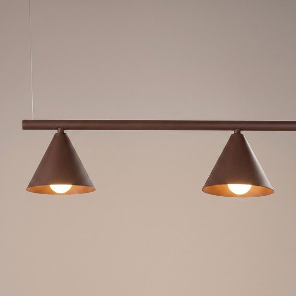 Lampadario marrone in acciaio Zylo – Sollux-image-2