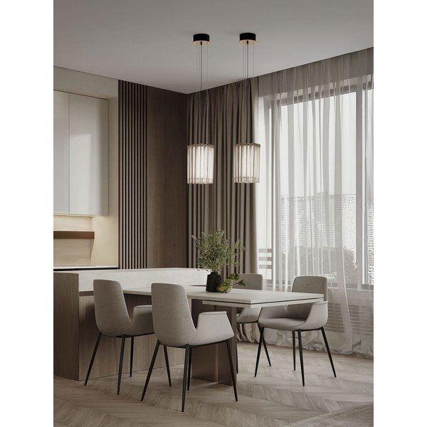 Lampadario LED color ottone in acciaio con intensità regolabile ø 22 cm Nol – Nova Luce-image-1