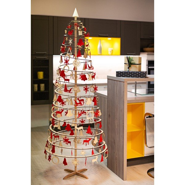 Albero di Natale decorativo in legno Slim, altezza 72 cm - Spira-image-1