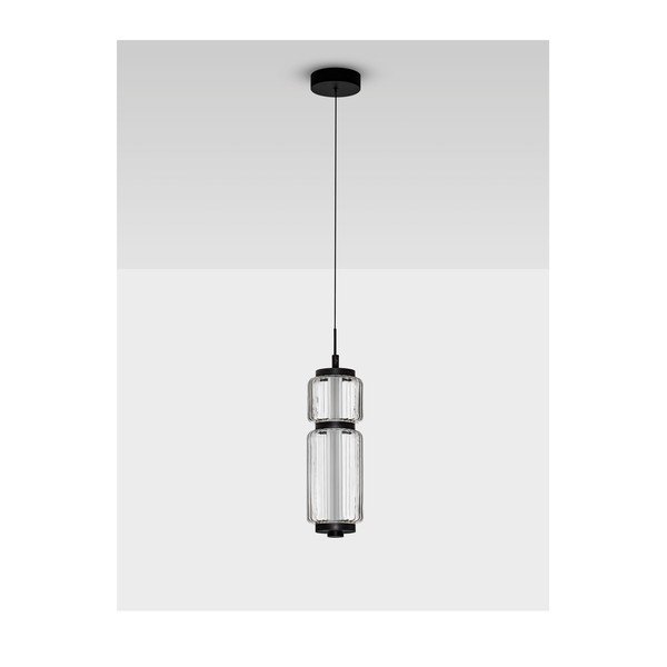 Lampadario LED nero opaco in vetro ø 12 cm Liesa – Nova Luce-image-4