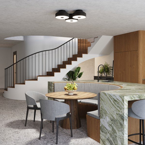 Plafoniera nera ø 30 cm Blacko – Sollux-image-2