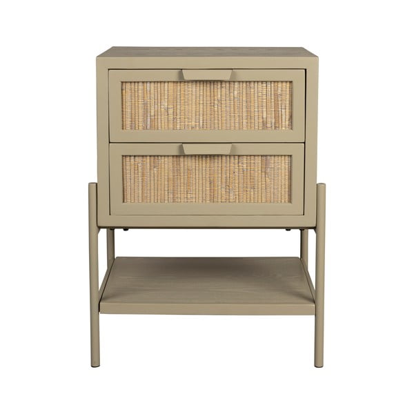 Comodino beige con effetto abete Yasu – Dutchbone