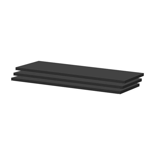 Mensole modulari nere 3 pezzi 82x2 cm Dakota - Tenzo