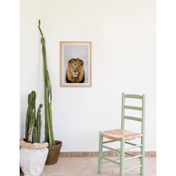 Pittura murale in cornice , 30 x 40 cm Lion - Surdic-image-1