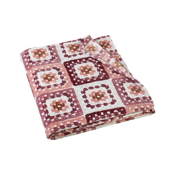Coperta rosa in micropile 130x170 cm Crochet Print – Catherine Lansfield