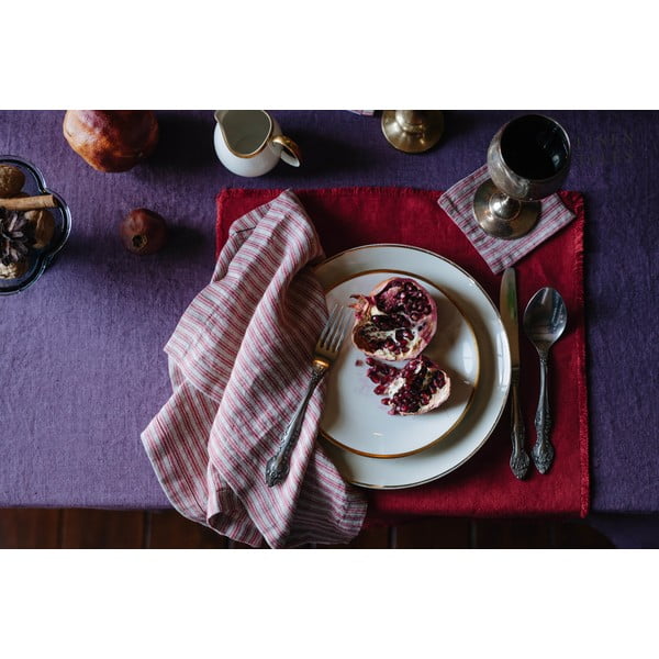 Tovaglioli in set da 2 Red Natural Stripes - Linen Tales-image-4