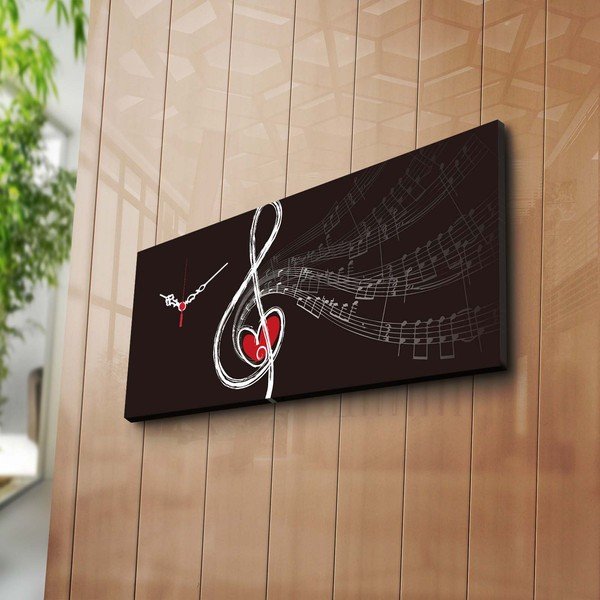 Orologio decorativo da parete Chiave di violino, 30 x 70 cm - Wallity-image-1