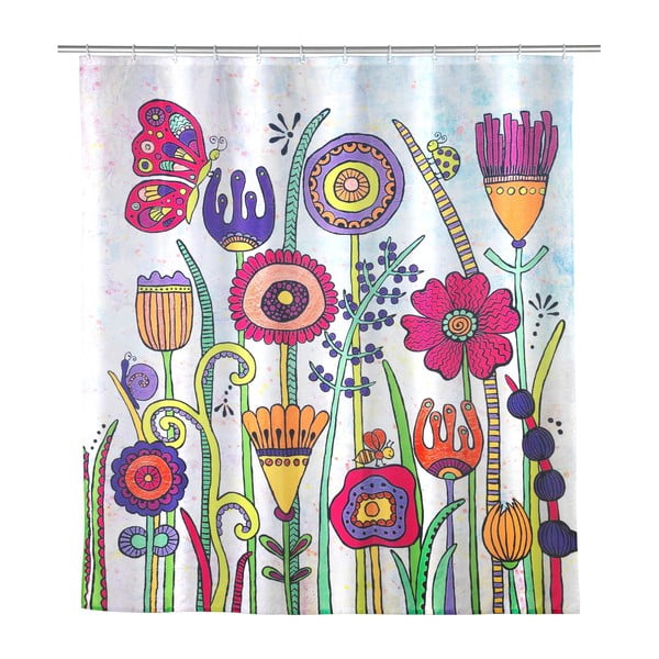 Tenda da doccia 180x200 cm Rollin'Art Full Bloom - Wenko