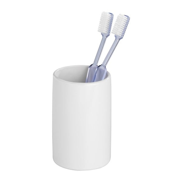 Tazza in ceramica bianca per spazzolini da denti Polaris - Wenko
