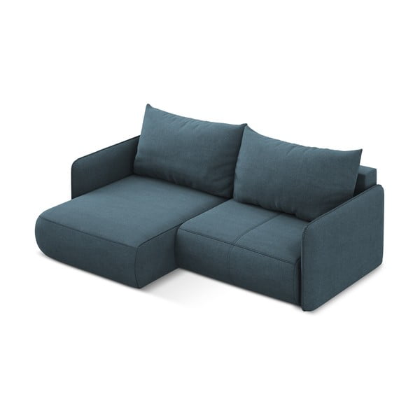Divano angolare blu allungabile/con contenitore (con penisola a sinistra) Nanea – Makamii-image-4