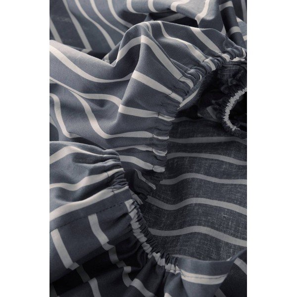 Lenzuolo con angoli bianco/blu in cotone organico 160x200 cm Sima – Jotex