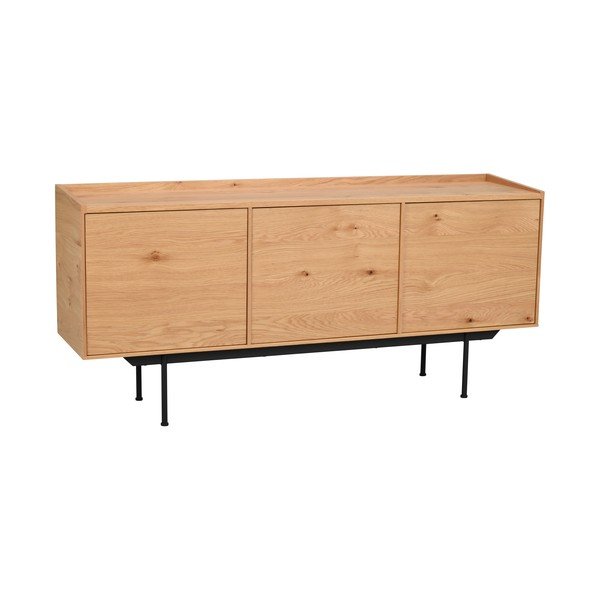 Cassettiera bassa in rovere decorato in colore naturale 160x74 cm Brewerton - Rowico-image-2