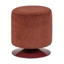Poggiapiedi rosso con rivestimento in bouclé Islen – WOOOD