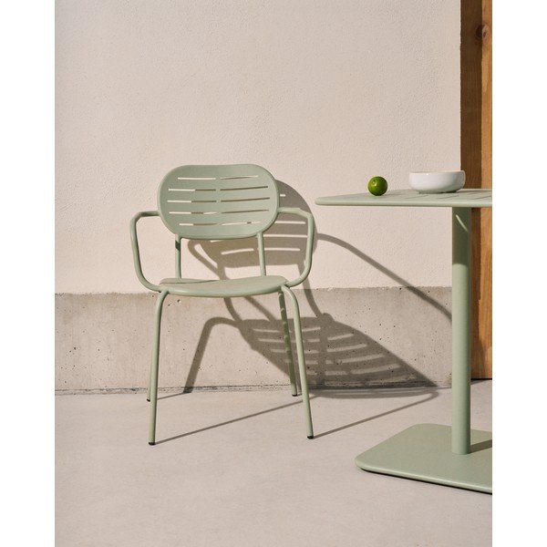 Sedia da giardino in metallo color menta Brai - Kave Home-image-1
