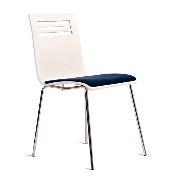 Sedia bianca con sedile in legno di faggio Comfort - Charlie Pommier