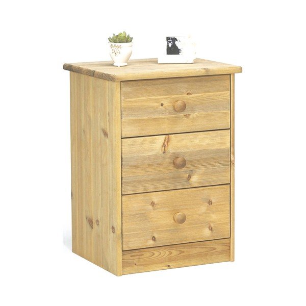 Comò a 3 cassetti in legno naturale, altezza 57,1 cm Mario - Steens