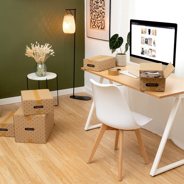 Set di 2 scatole portaoggetti beige Teddy, 42 x 30 cm - Compactor-image-1