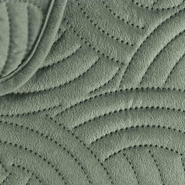 Set con copriletto e federa verde in velluto 240x260 cm Solange – douceur d'intérieur-image-4
