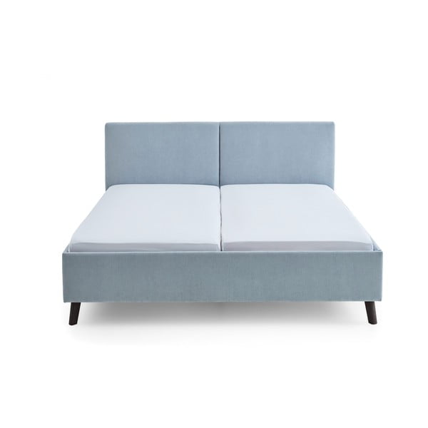 Letto matrimoniale imbottito azzurro con rete inclusa 180x200 cm Piano – Meise Möbel-image-4