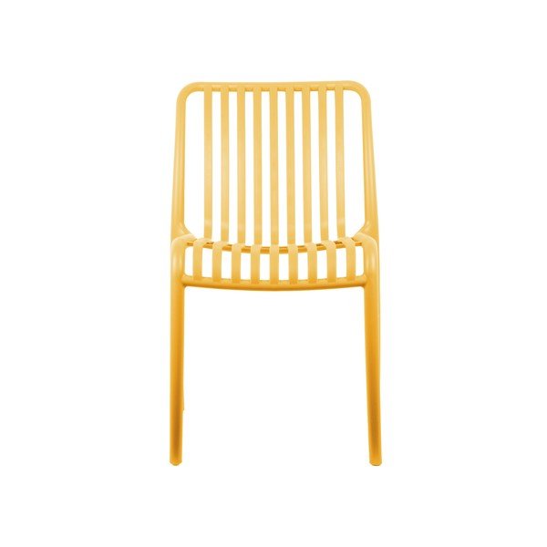 Sedia da pranzo gialla in plastica Glee – Leitmotiv-image-3