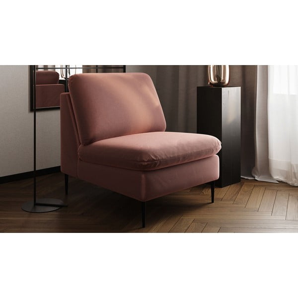 Poltrona in velluto rosa Moilo - MESONICA-image-3