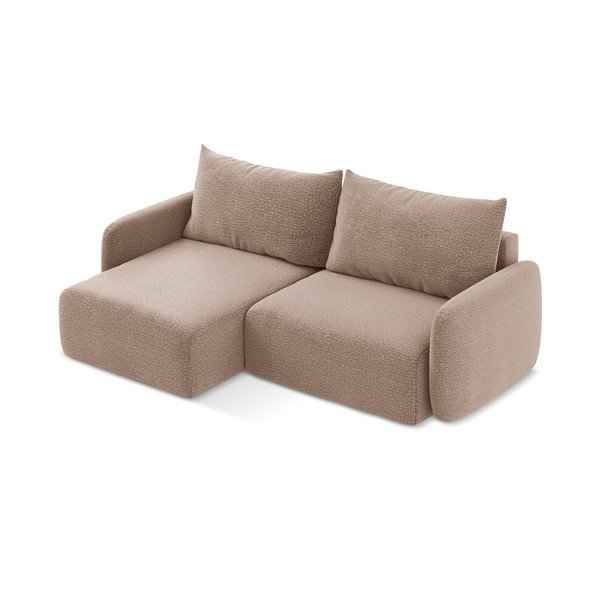 Divano angolare marrone chiaro allungabile/con contenitore (con penisola a sinistra) Kalena – Makamii-image-3