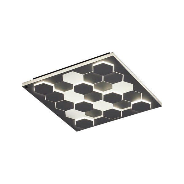 Apparecchio da soffitto a LED nero con controllo vocale/app mobile con paralume in metallo 55x55 cm Cifavo - CINQUE-image-4