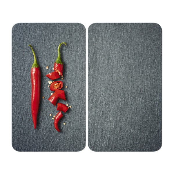 Set di 2 copri stufe in vetro, 52 x 30 cm Cayenne - Wenko