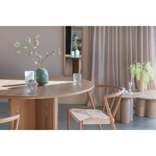 Tavolo da pranzo rotondo con effetto rovere ø 120 cm Laurent – White Label-image-4