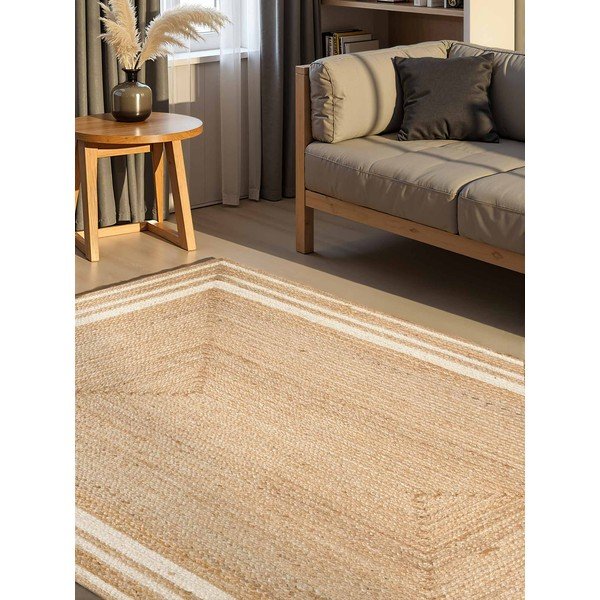 Tappeto color crema/di colore naturale in iuta reversibile/tessuto a mano 120x170 cm Jutta – Hanse Home-image-1
