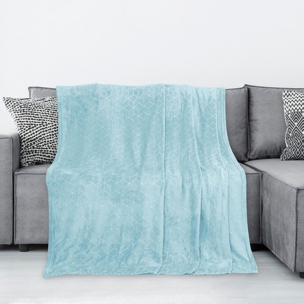 Coperta in microfibra azzurra Nessa, 210 x 170 cm - DecoKing-image-2
