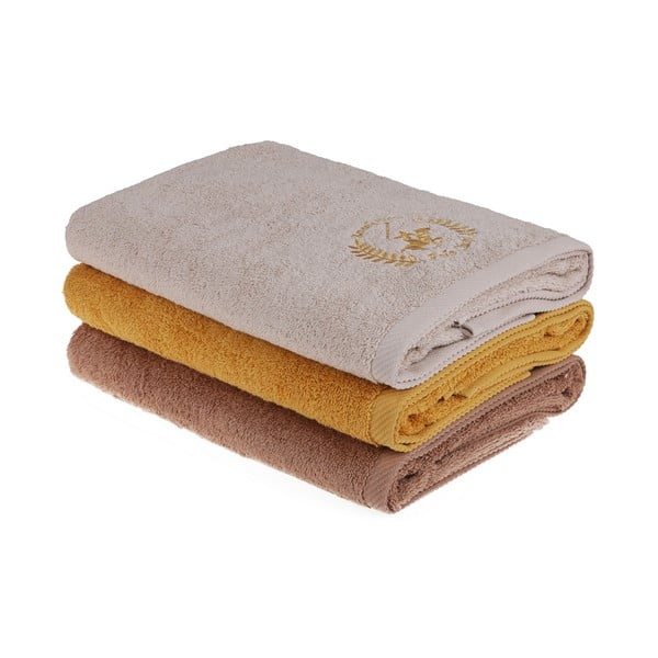 Set di 3 asciugamani marroni, 140 x 70 cm - Unknown
