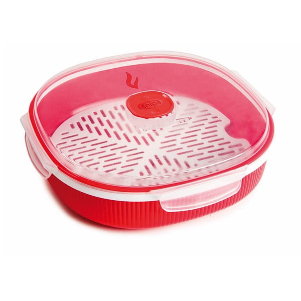 Set per la cottura a vapore dei cibi al microonde, rosso, 2 l - Snips-image-2