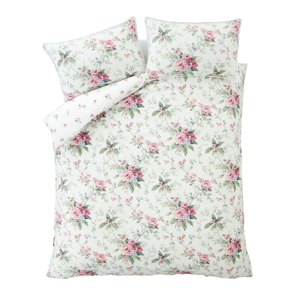 Set copripiumino e federa color crema per letto matrimoniale 200x200 cm Bridgerton Penelope Floral – Catherine Lansfield | Biancheria da letto