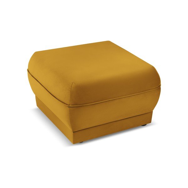 Sgabello in velluto giallo Lando - Micadoni Home-image-3