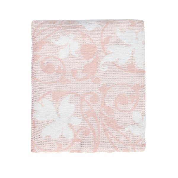 Coperta rosa con misto cotone Foglie, 180 x 220 cm - Kate Louise-image-1