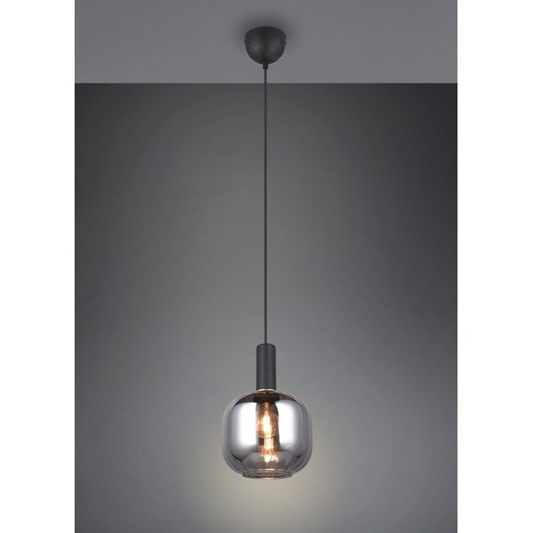 Lampadario nero con paralume in vetro ø 20 cm Diva - Trio-image-1