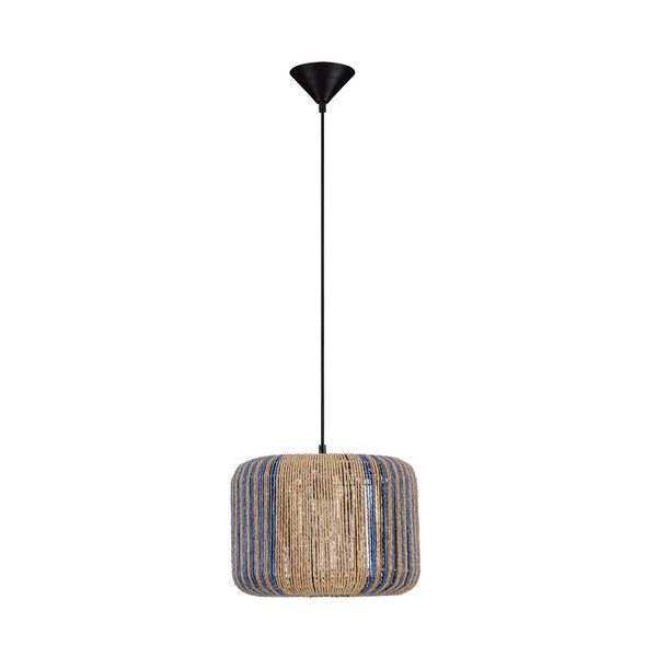 Lampadario blu/di colore naturale con rivestimento in corda ø 33 cm Abby – Nova Luce