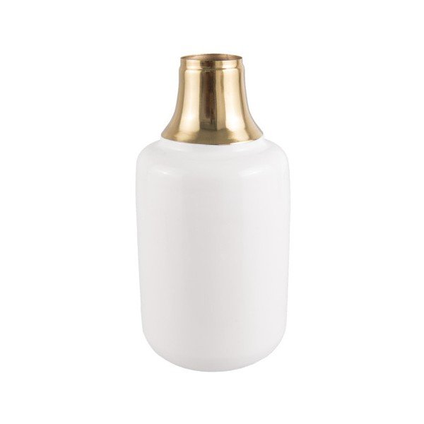 Vaso bianco con dettaglio dorato Shine, altezza 28 cm - PT LIVING