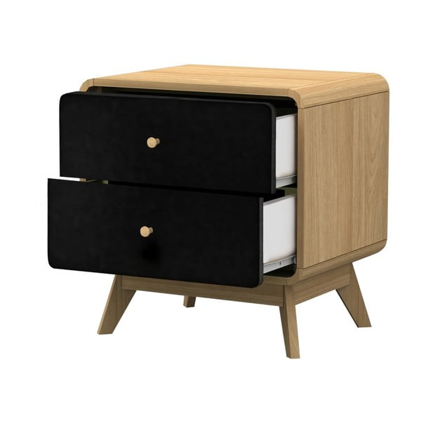 Comodino nero in rovere Cassie - Støraa-image-2