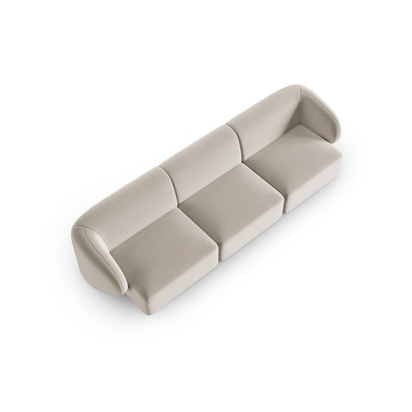 Divano beige con rivestimento in velluto 266 cm Paolo – Milo Casa-image-1