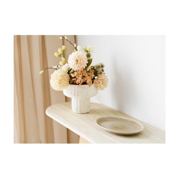 Tavolo consolle color crema/di colore naturale con piano in pietra 40x130 cm Larvik – House Nordic-image-2