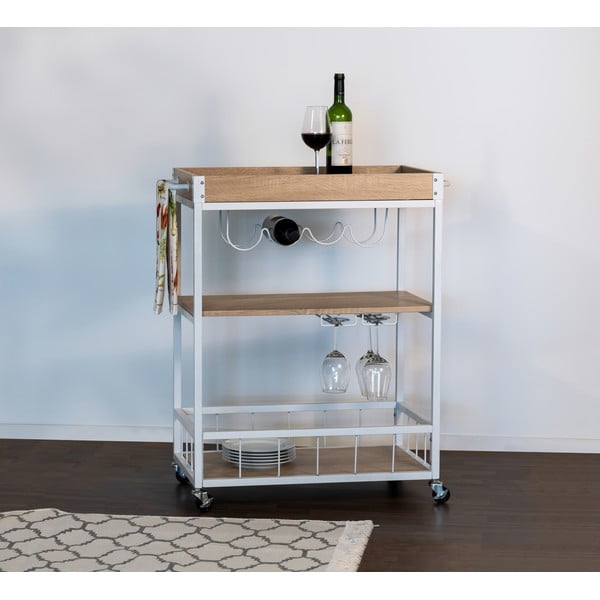 Tavolo da portata su ruote 40x80 cm Rustico - Wenko-image-2