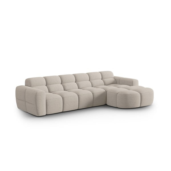Divano con penisola beige Lisa - Micadoni Home-image-3