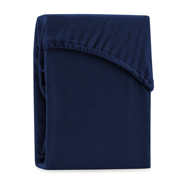 Lenzuolo con angoli blu scuro in terry 140x200 cm Ruby – Restilo-image-2