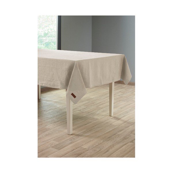 Tovaglia beige con lino, 135 x 240 cm - Tiseco Home Studio